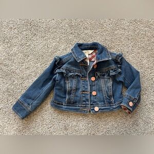 Baby Matilda Jane Blue Denim Jacket with Ruffle Details- Size 3/6m